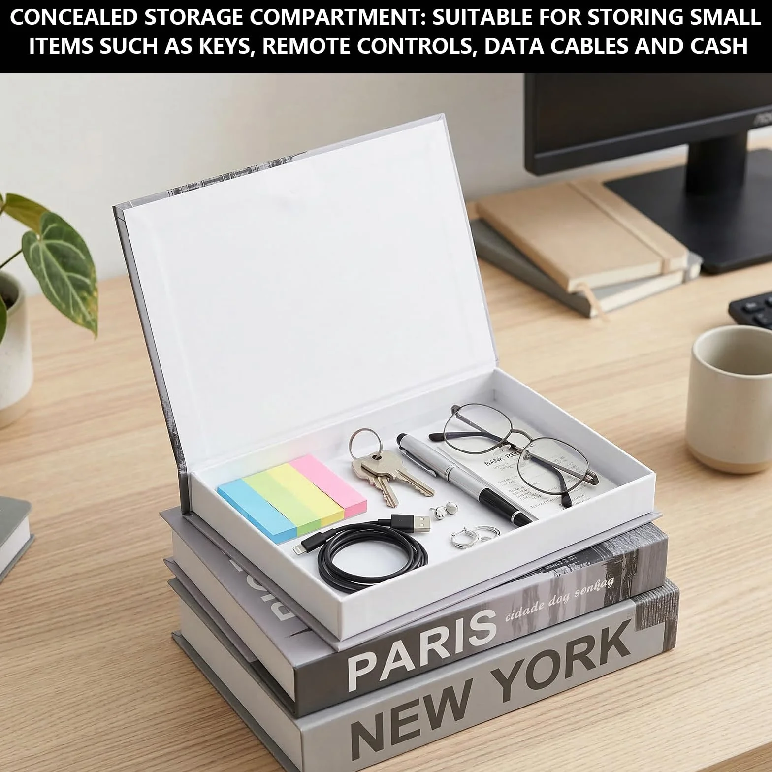 3 Pezzi Set Libri Decorativi, Libri Decorativi Arredamento di Moda per l'Arredamento della Casa, Libri Finti Pieghevoli e Impilati per Decorazione Domestica, Libreria e Tavolino da Caffè (Stile1)