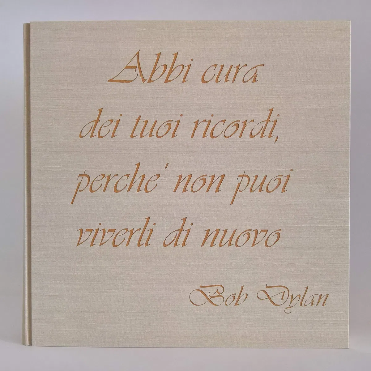 Album fotografico in tela di lino con frase dedica incisa e personalizzabile regalo originale wedding, san valentino, nascita, battesimo, compleanno, nozze, matrimonio, anniversario, laurea
