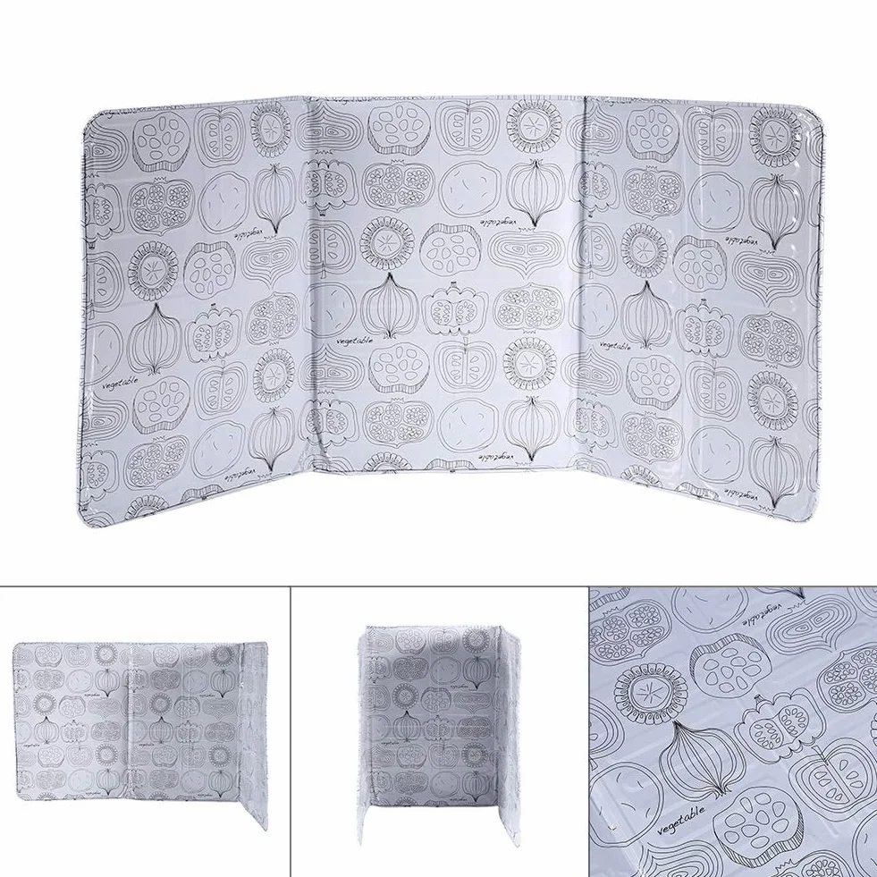 Greensen Paraspruzzi Pieghevole per Fornelli a Gas, Schermo Antispruzzo con Motivo Floreale, 39 x 84 cm