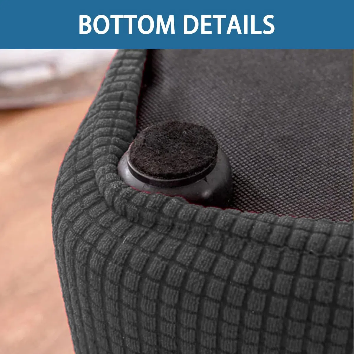Fodera per Pouf Quadrato Elasticizzato Fodera per Pouf In Tessuto Protezione per Sgabello con Fondo Elastico Copri Poggiapiedi per Pouf Divano Decorativo (Beige 55X55 cm)