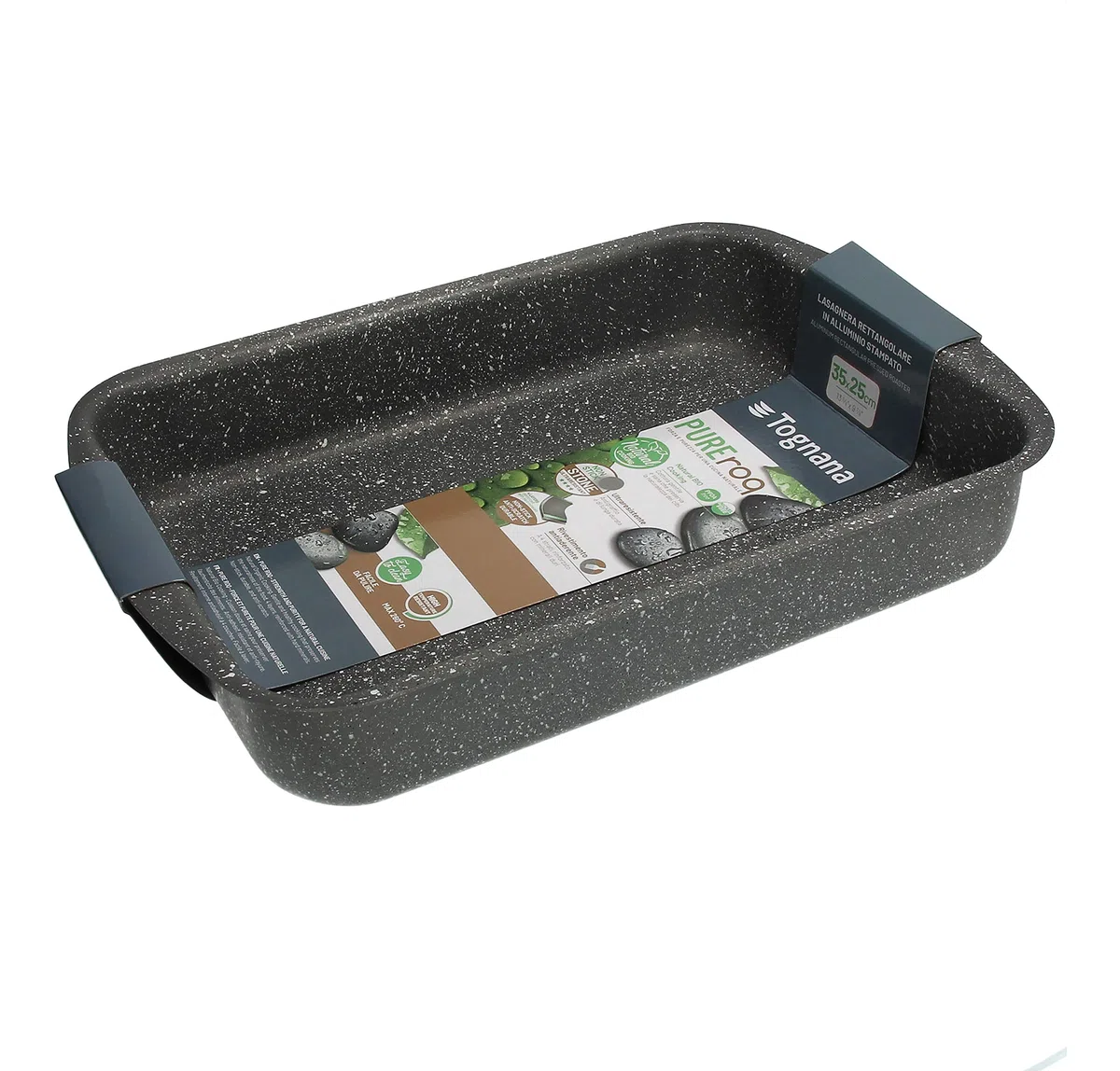 Tognana WR44145PROQ Lasagnera Rettangolare, 45x30 cm, Alluminio, Nero