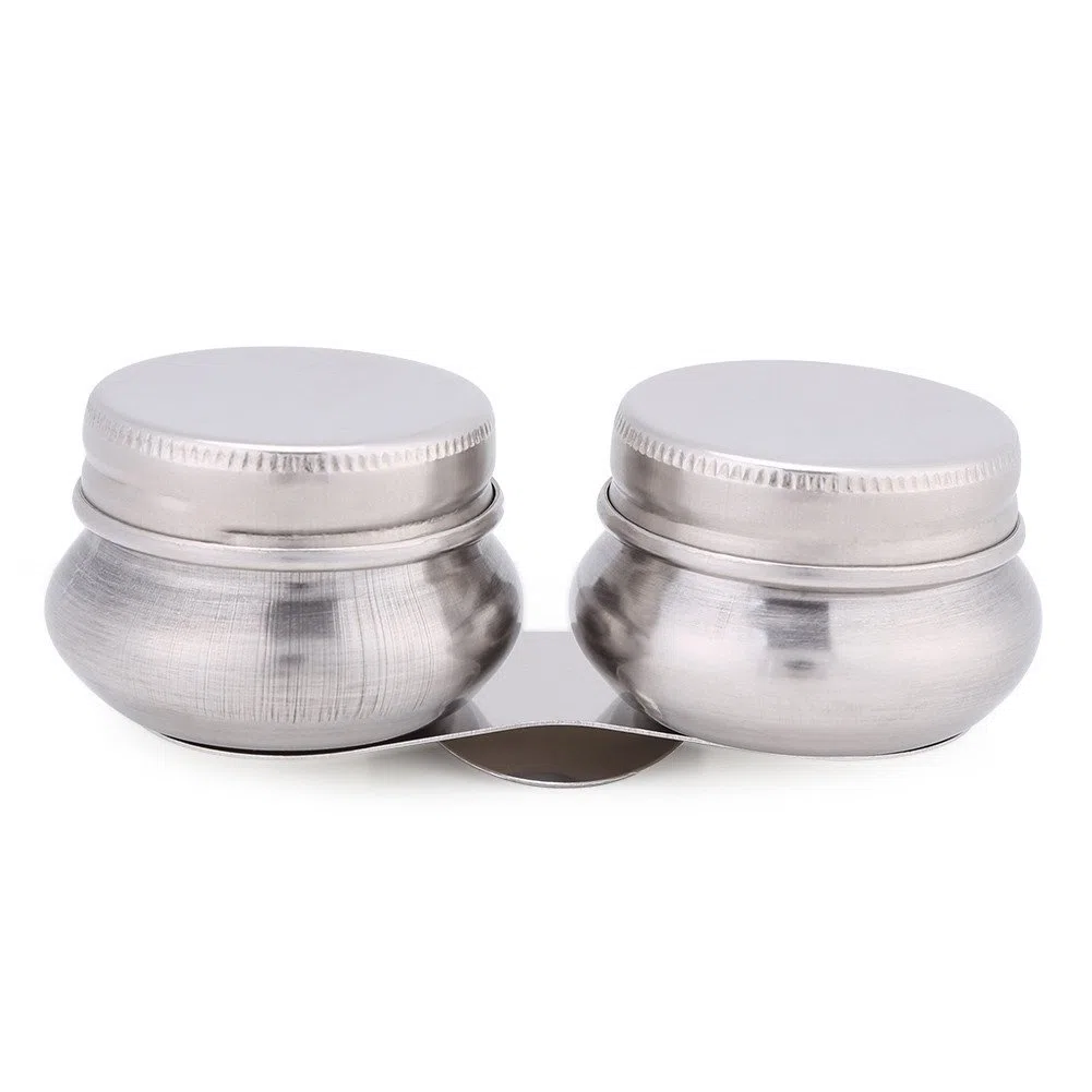 Tazza per Tavolozza, Tazza per Tavolozza in Acciaio Inossidabile con Coperchio Doppia Tazza per Tavolozza Pittura Ad Olio Megilp Contenitore per Solvente in Trementina