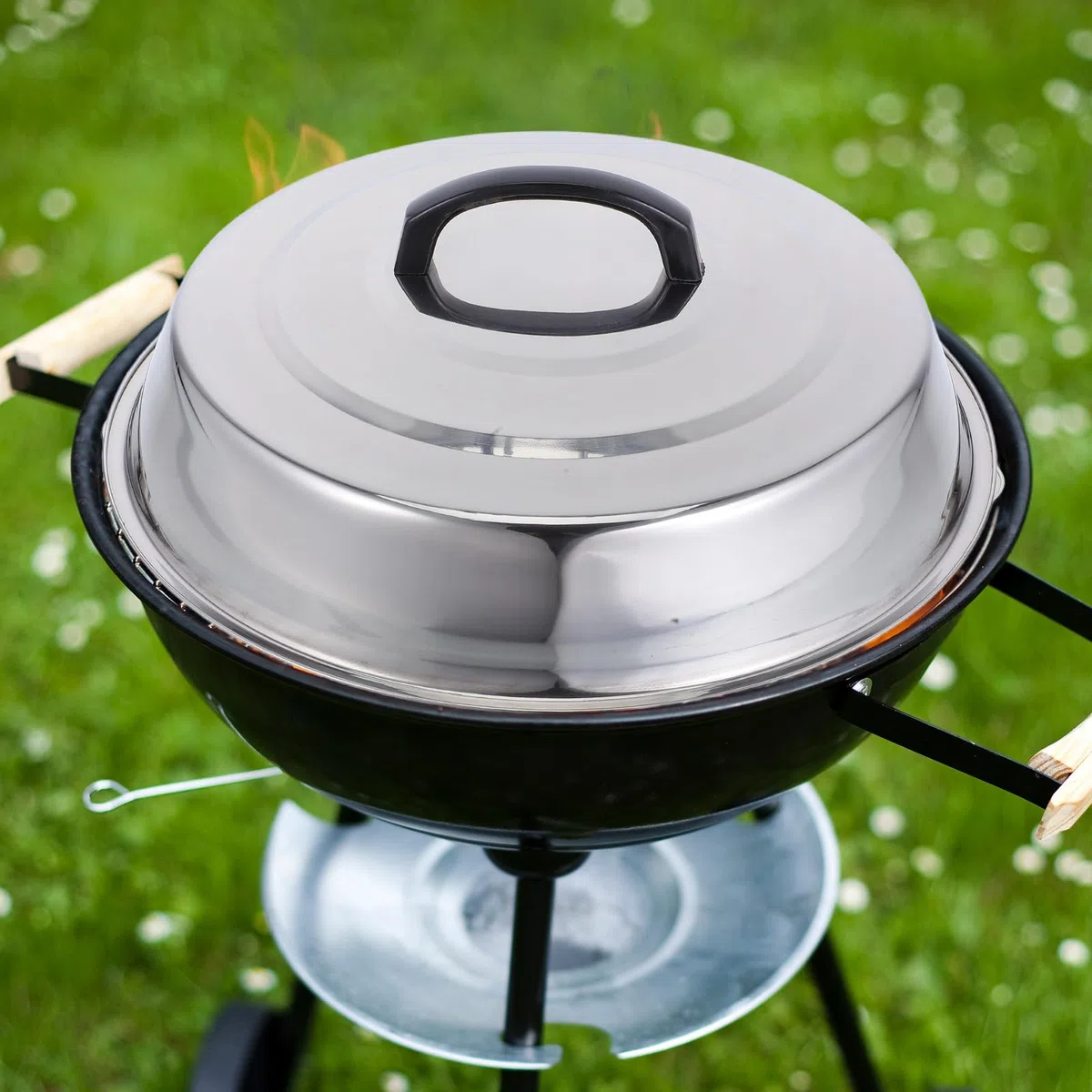 Copertura per Barbecue in Acciaio Inox 32 CM, Coperchio a Cupola per Bistecca Struttura Robusta, Adatto per Cucina all'Aperto e Campeggio