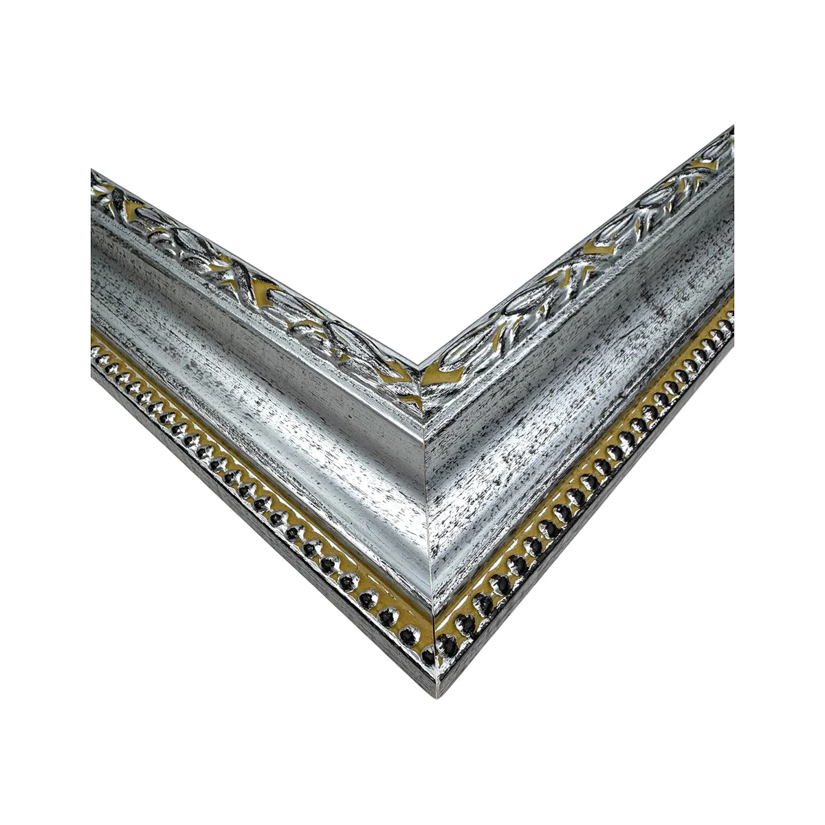ITALIA CORNICI Maestri Artigiani - Cornice in Legno da Parete per Quadri Tele Floreale Nero Argento Made in Italy (40 x 40 cm)
