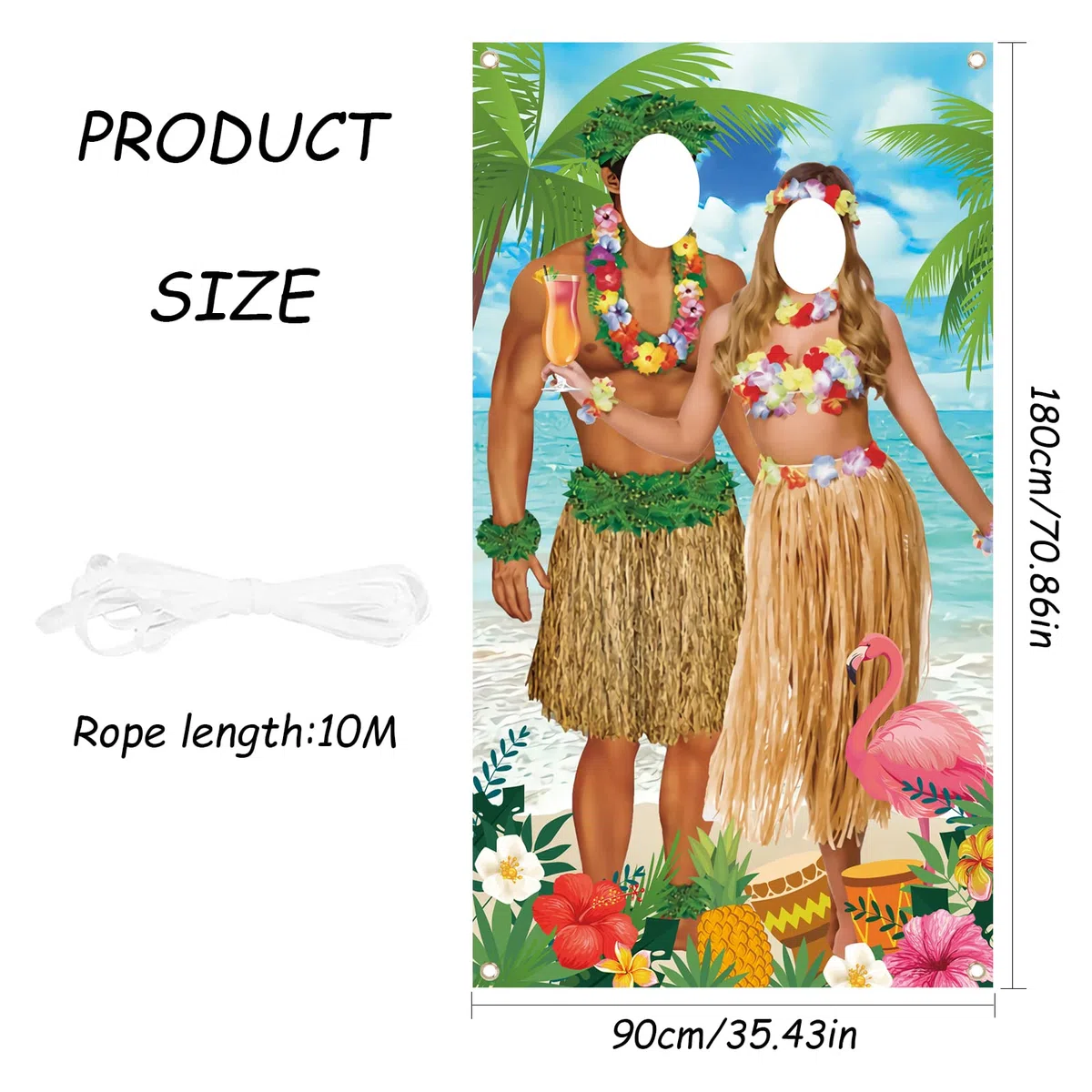 Sfondo per Foto Hawaiano, Hawaiano Festa Photo Booth Props, Coppia di Foto di Luau Prop Hawaiian Decorazioni per Feste, Luau Divertente Tropical Hawaiane Spiaggia Decorazione