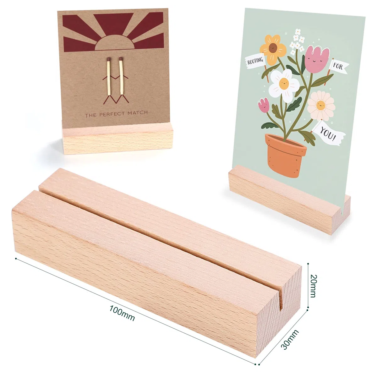 AiQInu Segnaposto Legno di Faggio, 12 Pezzi Supporto Segnaposto Matrimonio Stabile Supporto Numero Portafoto per Feste di Matrimonio Decorazione (12 Pezzi)