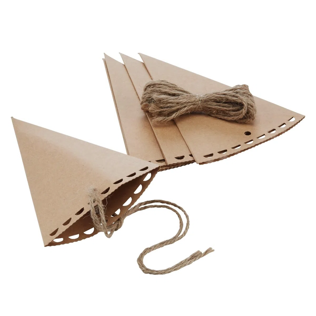 100pz Coni Pronti Porta Riso Petali Matrimonio Tema Naturale Cartoncino Kraft Corda di Canapa