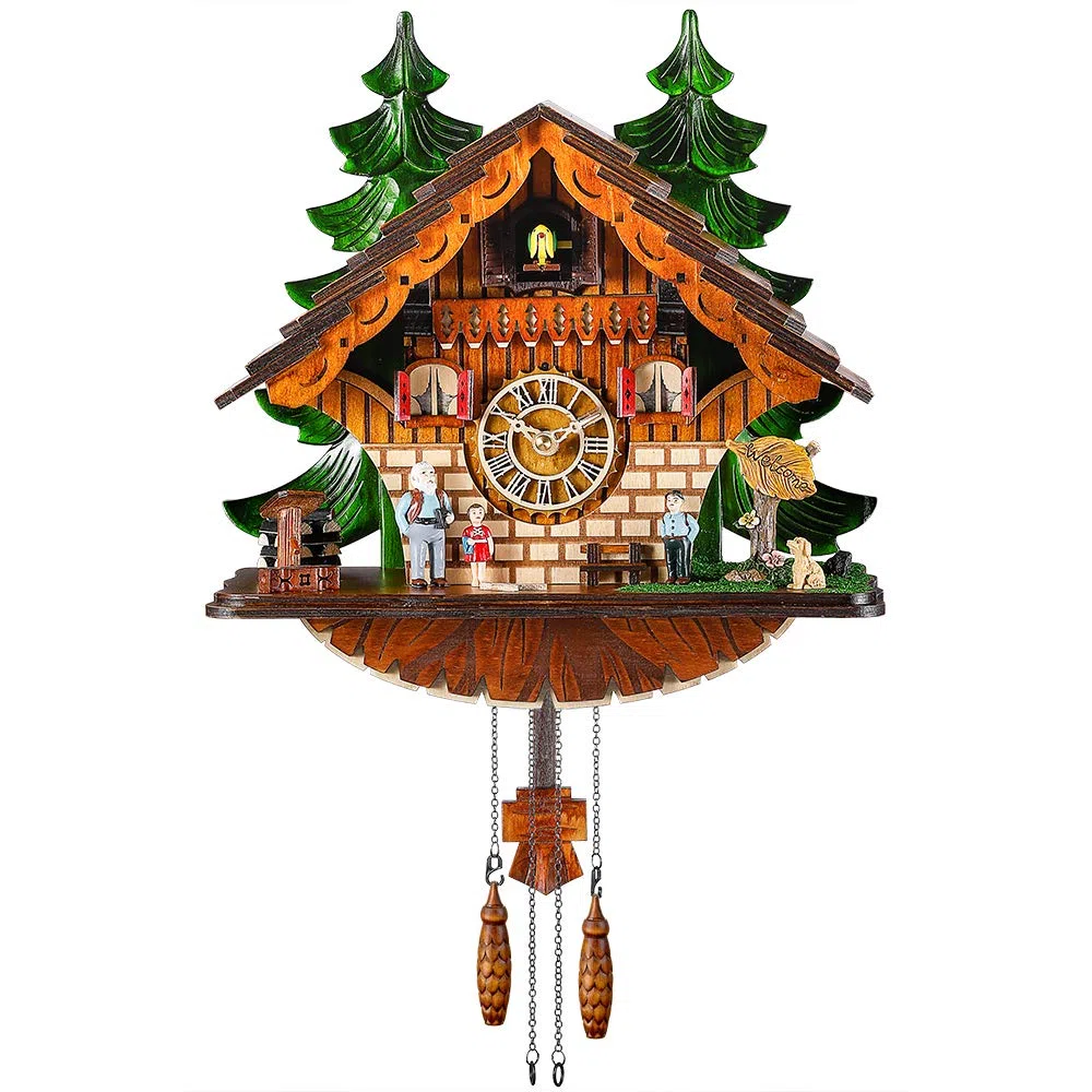 Kintrot Orologio a cucù Orologio da Chalet Tradizionale della Foresta Nera Orologio al Quarzo Artigianale Decorazione da Parete