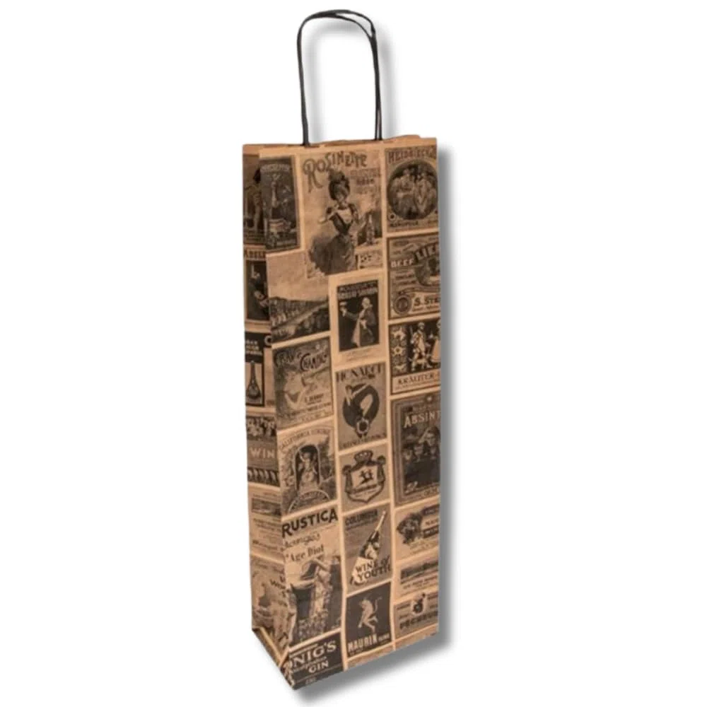DOT Horeca Solutions Sacchetti Portabottiglia Vintage 14x8x40 cm, 25 Pezzi