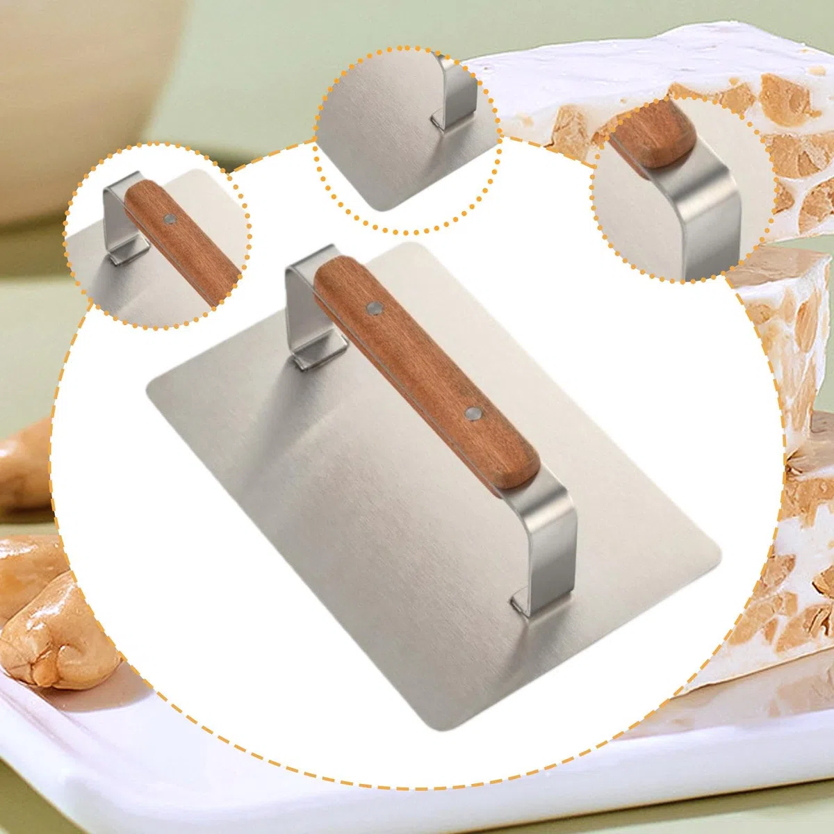 Gralara Pressa per Hamburger in Acciaio Inossidabile, Pressa per Bistecche Rettangolare, Resistente, per Hamburger di Verdure con Torrone Croccante a Fiocco D