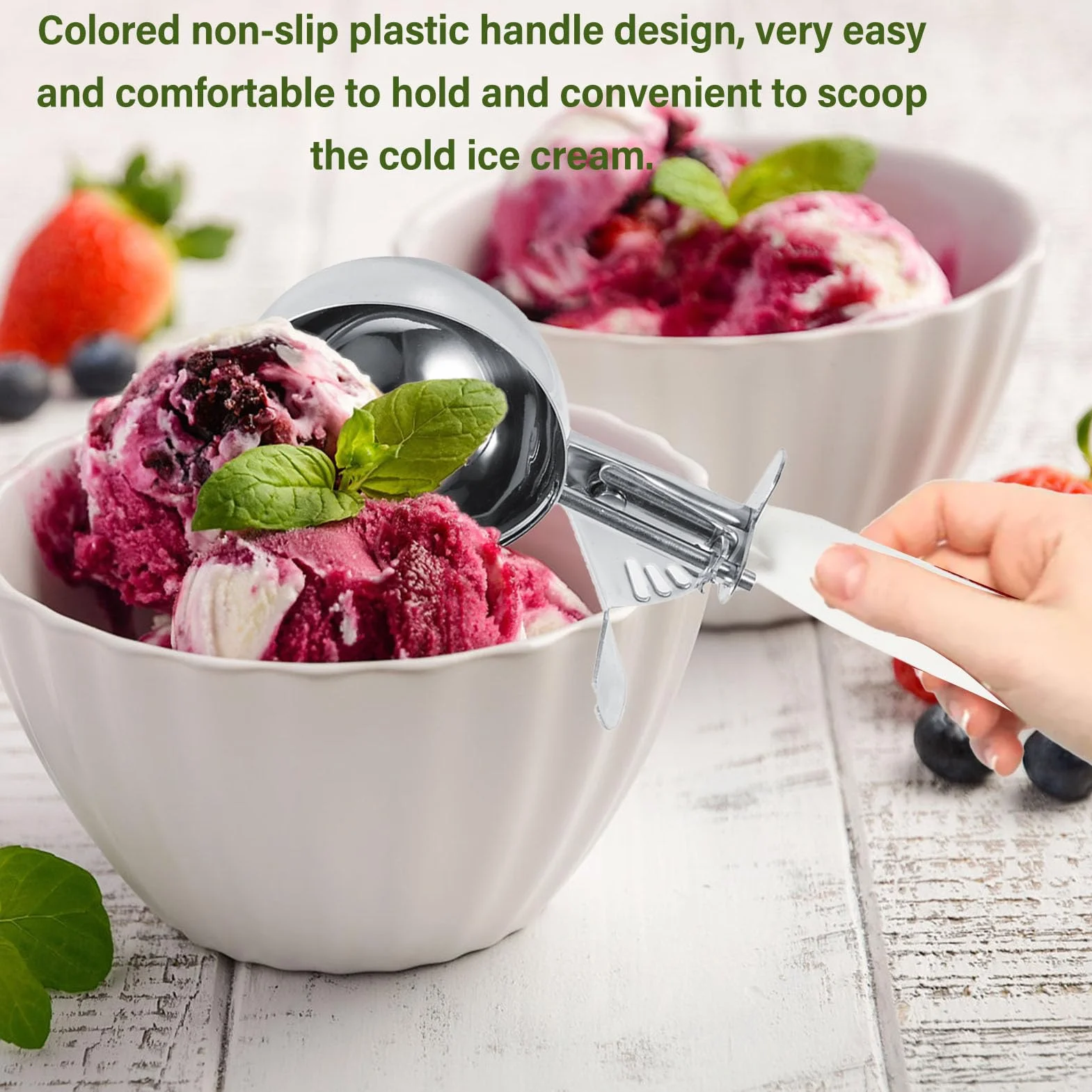 Yosoo Cucchiaio per gelato in acciaio inossidabile, cucchiai di frutta e verdura, strumento per gadget da cucina e caffè, 9 misure (dimensioni: 8 cm)