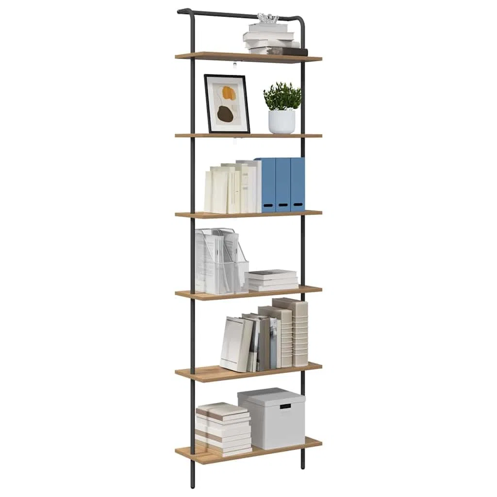 Generico Libreria Rovere Artigianale 60 x 24 x 203 cm Legno Multistrato,Nero,11.91kg,879976
