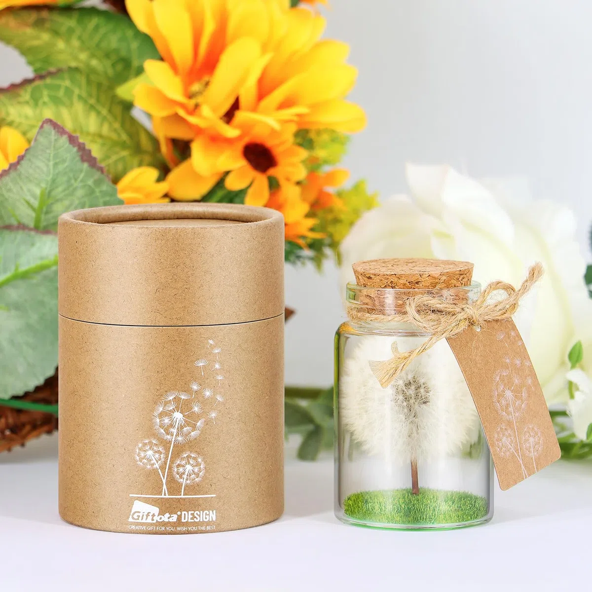 Giftota Farina Desiderata, Vera Leone in Vetro con Confezione Regalo, Fatta a Mano, Regalo per Compleanno, Matrimonio, Festa della Mamma