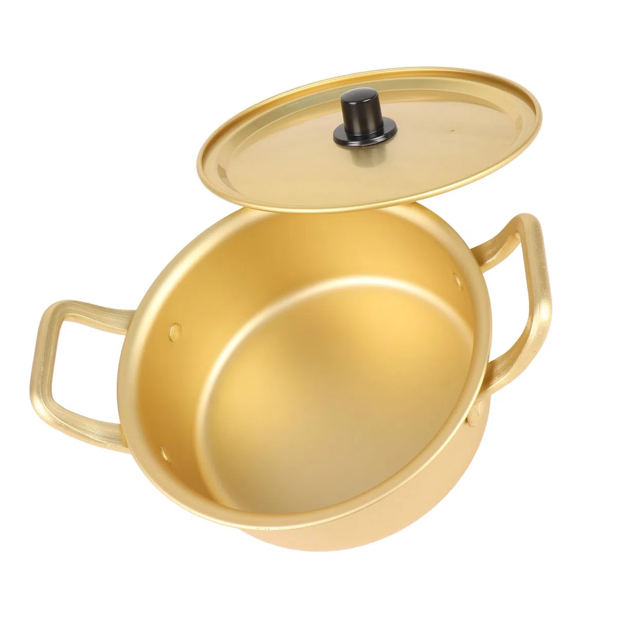 Pentola per ramen coreana, piccola pentola gialla in alluminio per cucinare noodles, pentola per pasta e ramen, pentola da coreana con manici per zuppa, noodles, pasta, casa e (16 cm)