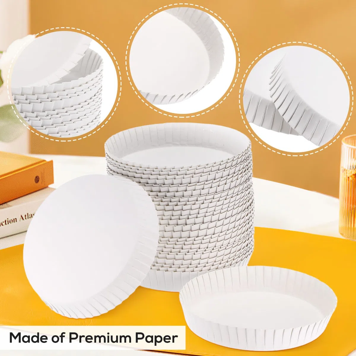 Coperchi per Tazze Usa e Getta 100 Pezzi Copribicchieri in Carta Ecocompatibile 7.5Cm per Guesthouse, Hotel e Ristoranti