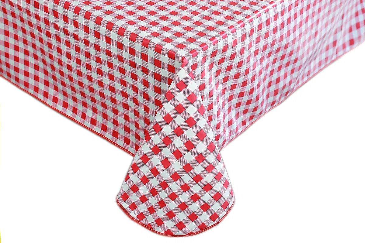 Home Direct Tovaglia in tela cerata plastificata rettangolare 140 x 180cm a Quadri Quadretti Rosso