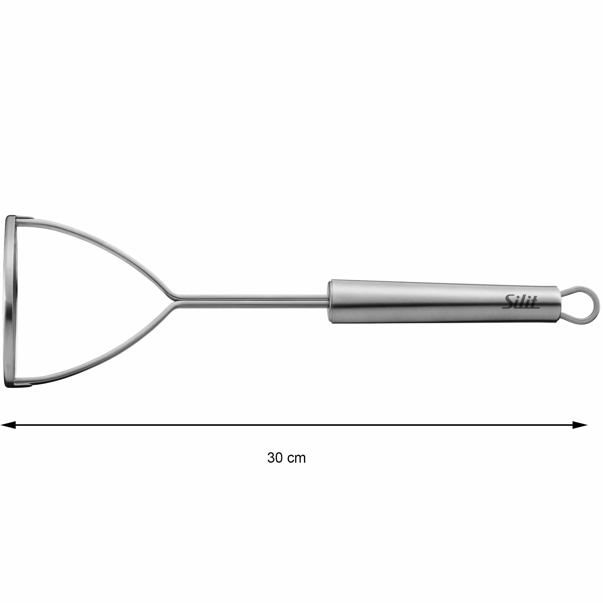 Silit Classic Line - Schiacciapatate in acciaio INOX lucido, 30 cm, lavabile in lavastoviglie