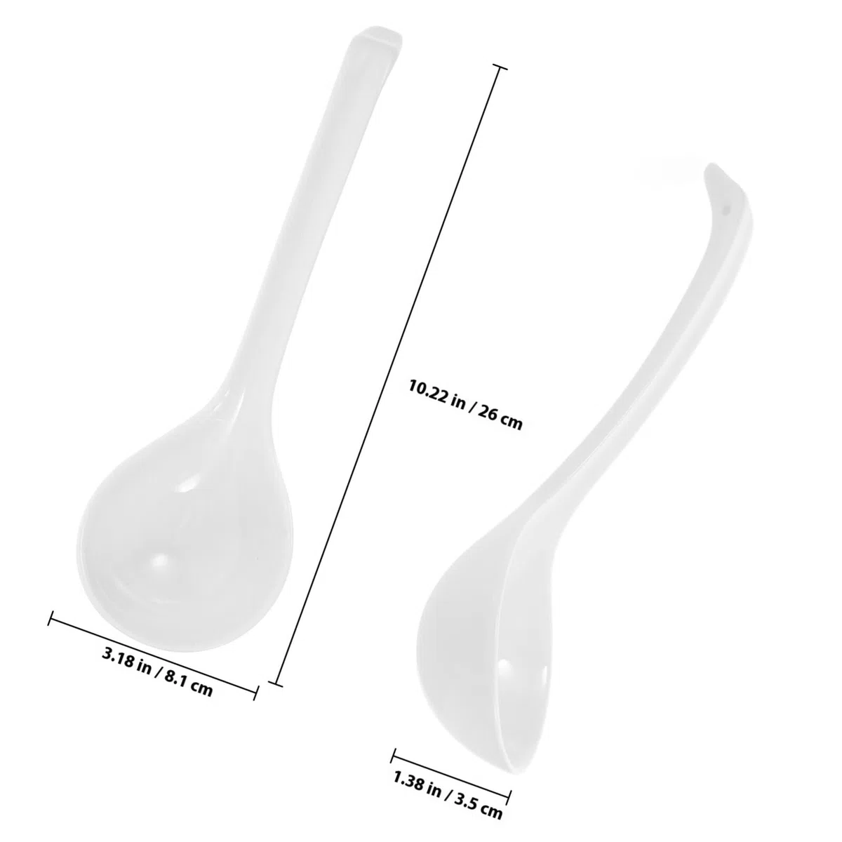 Cucchiaio da Zuppa Cinese in Porcellana Bianca, Grande 27 Cm, Resistente al Microonde e Lavabile in Lavastoviglie, per Pranzi in Casa e Riunioni