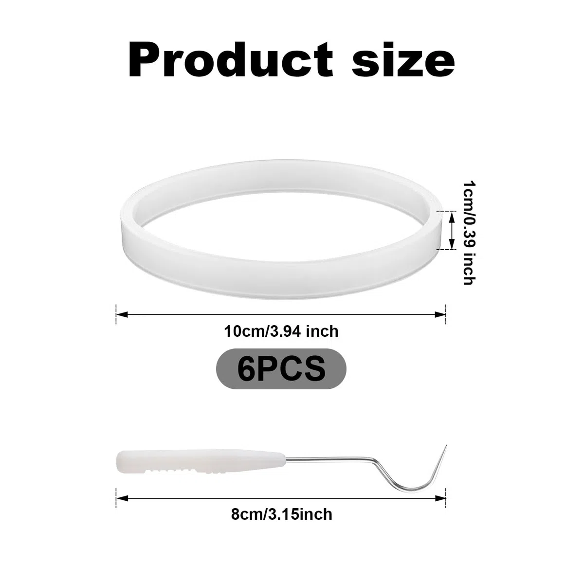 6 pz Guarnizioni per Frullatore Nutri Ninja, 10cm Bianco Guarnizioni in Silicone O-ring Parti di Ricambio con Gancio per Estrattore Ninja Auto-iQ Pro CT680 BL456-30 BL480 BL681A BL682 BL640