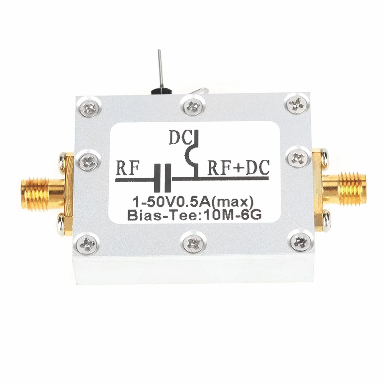 Estink Bias Tee Coassiale RF, 10 MHz-6 GHz, Modulo Banda Larga Alta Frequenza per Microonde, Pretensione RF-Bias T