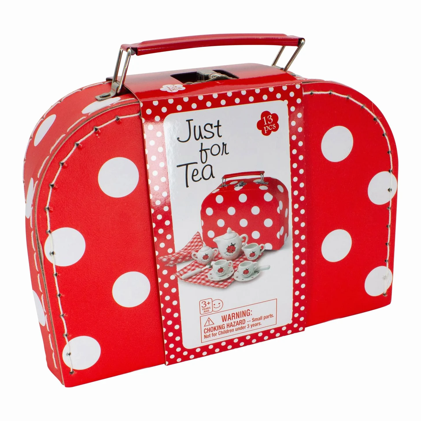 GICO 36362 - Valigetta da gioco con coccinella con set da tè per bambini, stoviglie in porcellana, 14 pezzi
