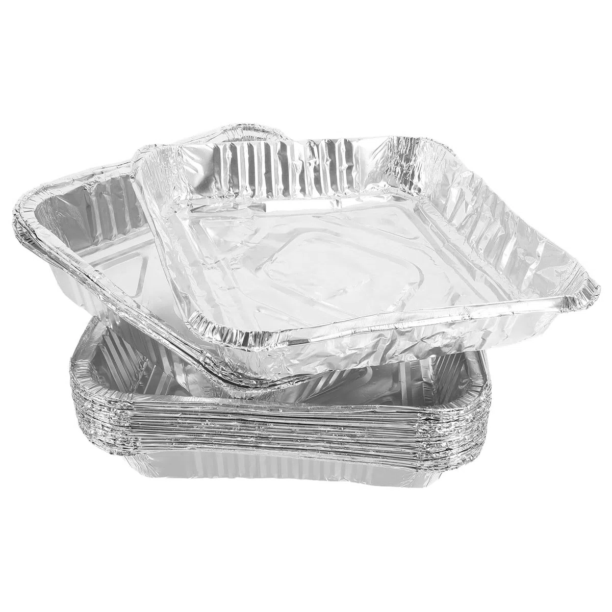 Ipetboom Teglie in Alluminio Usa e Getta Quadrate 23x23 Cm per Friggitrice ad Aria e Forno, Vassoi per Alimenti Resistenti Alte Temperature, per Arrostire Cuocere Scaldare, Confezione 30 Pezzi