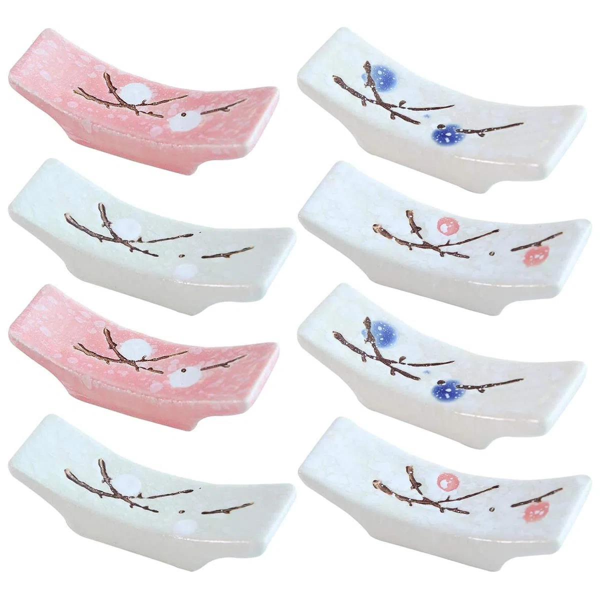 Ceramica Supporto per Bacchette, 8 Pezzi Portabacchette in Ceramica Naturale Riutilizzabile Supporto per Coltello Stile Classico Bacchette Supporto per Sala da Pranzo Ristorante Casa (8cm)