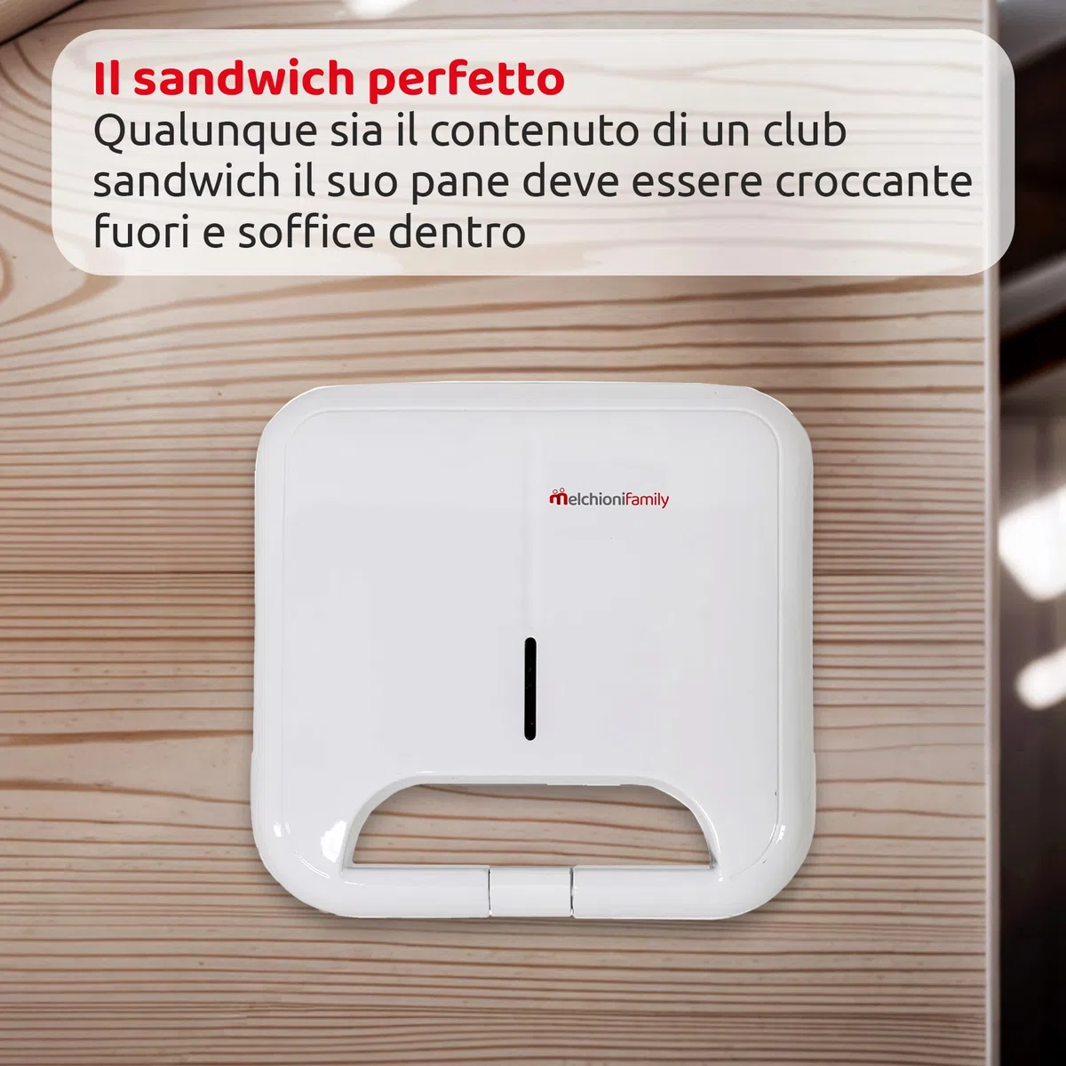 Melchioni Family | Tostiera Elettrica TOSTINA NEW, Piastra Panini, Tosta Pane per Toast, con Griglie Antiaderenti, Pareti Fredde, Chiusura di Sicurezza, Termostato, Facile Pulizia