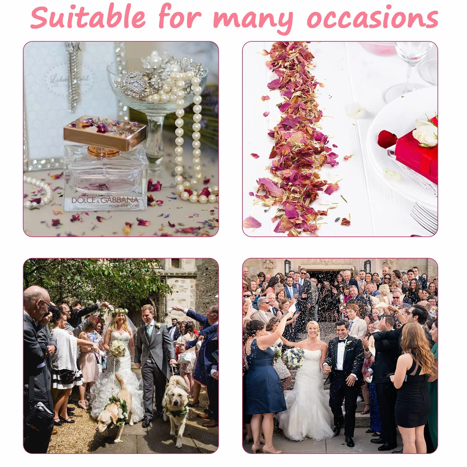 1 Litro di Coriandoli Nuziali Naturali, Petali Secchi Matrimonio, Oriandoli Petali di Rosa Confetti, Coriandoli di Petali di Rosa Biodegradabili, Coriandoli per Matrimonio con Fiori Secchi