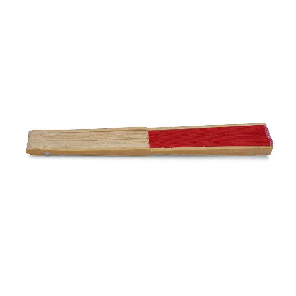 OLILLY - 50 Ventagli di Qualità in Tessuto Rosso e Bambù (Rosso, 50 Ventagli)