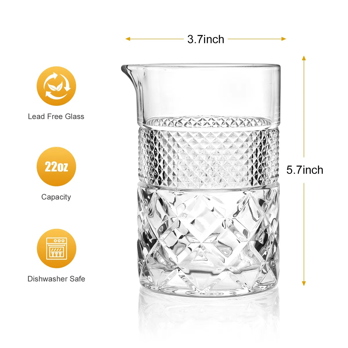 Barware Essentials - Bicchiere da cocktail da 524,5 g, con base spessa