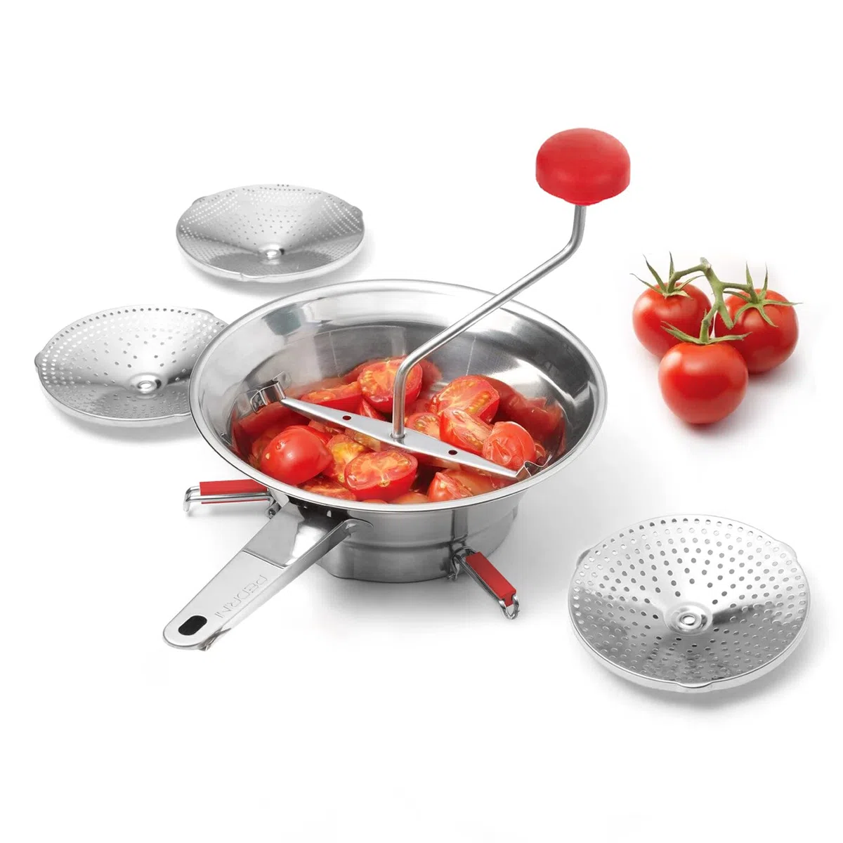 Pedrini 04GD198 Passaverdure Inox diam. 20 cm con 3 Dischi in Acciaio Inossidabile