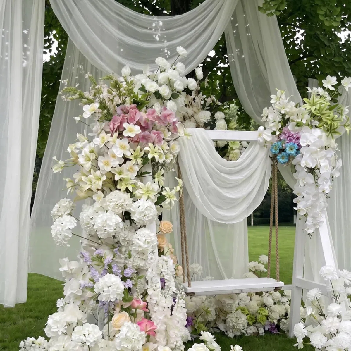 Tenda per Matrimonio Decorazione a Mano Libera per Arco di Nozze e Uva a Baldacchino Tenda per Finestre Mantovane in Tessuto Chiffon (Bianco 160 x 800 cm