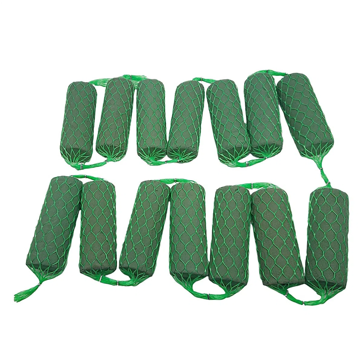 Ghirlanda in spugna di polistirene, 5 x 13 cm, verde, 14 pezzi, per interni ed esterni, per fioristi, eventi, ghirlande, banchetti, celebrazioni