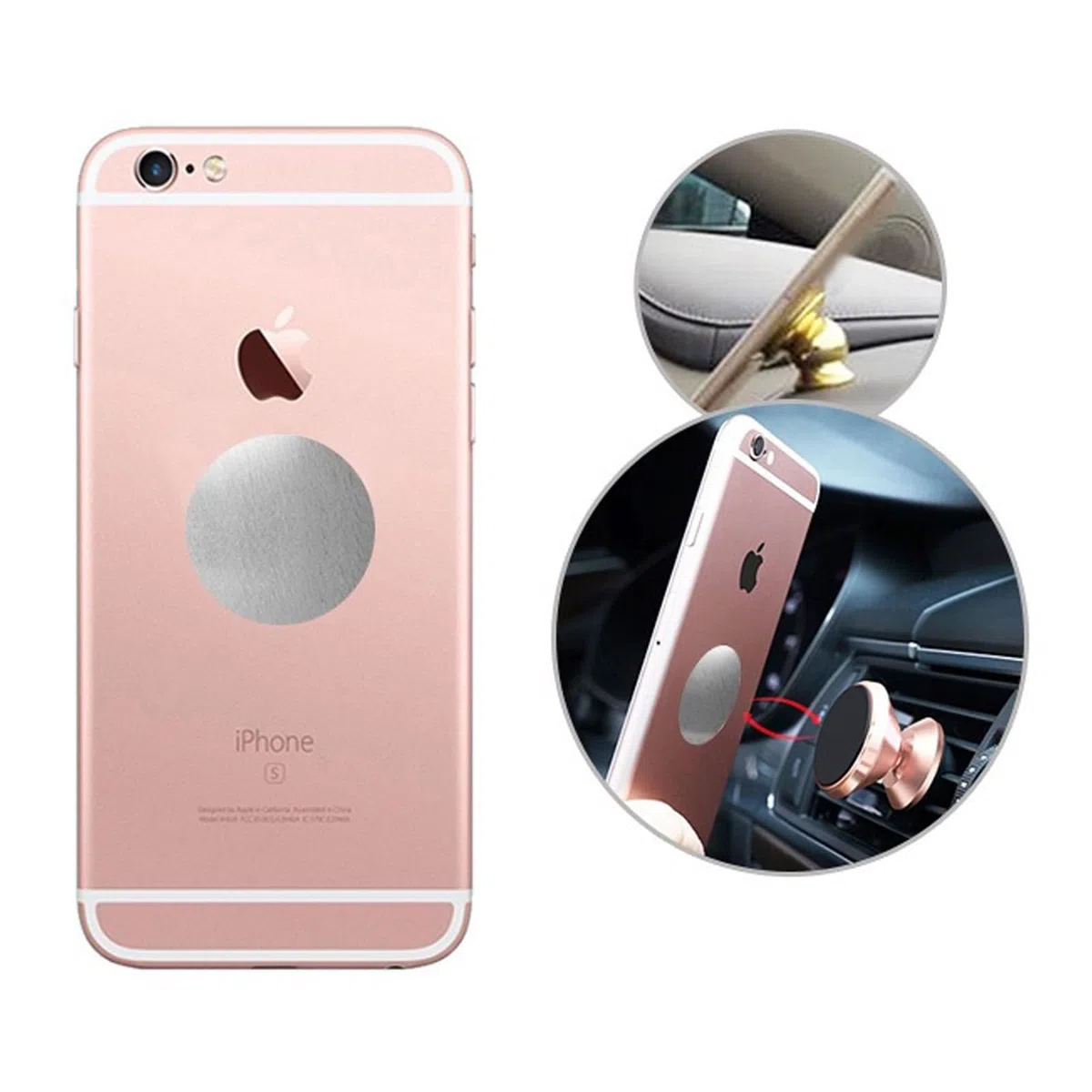 Piastrine in metallo autoadesive, 120 pezzi, 3 cm, piastre metalliche autoadesive, dischi in metallo per supporto magnetico del telefono