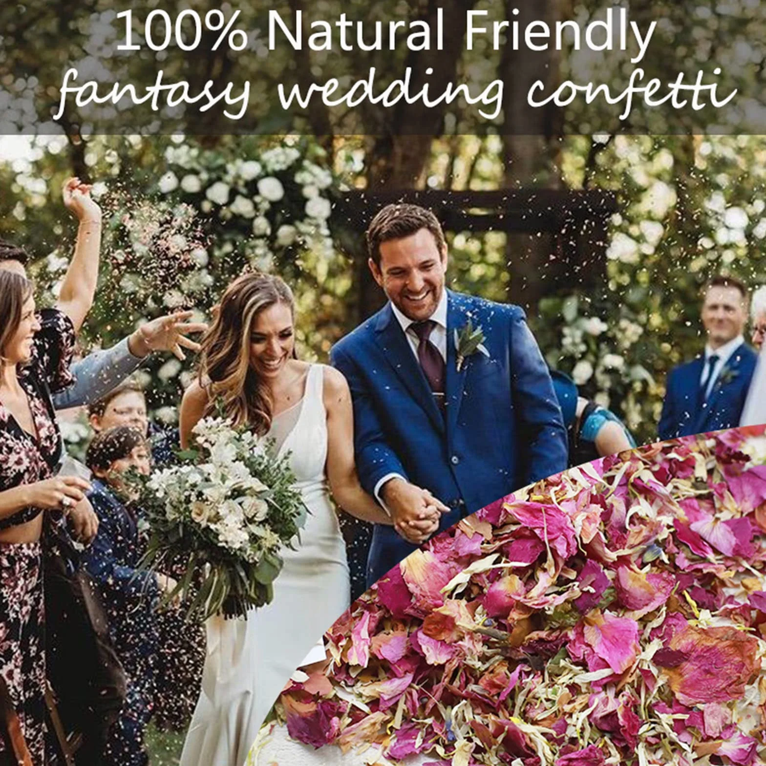 1 Litro di Coriandoli Nuziali Naturali, Petali Secchi Matrimonio, Oriandoli Petali di Rosa Confetti, Coriandoli di Petali di Rosa Biodegradabili, Coriandoli per Matrimonio con Fiori Secchi