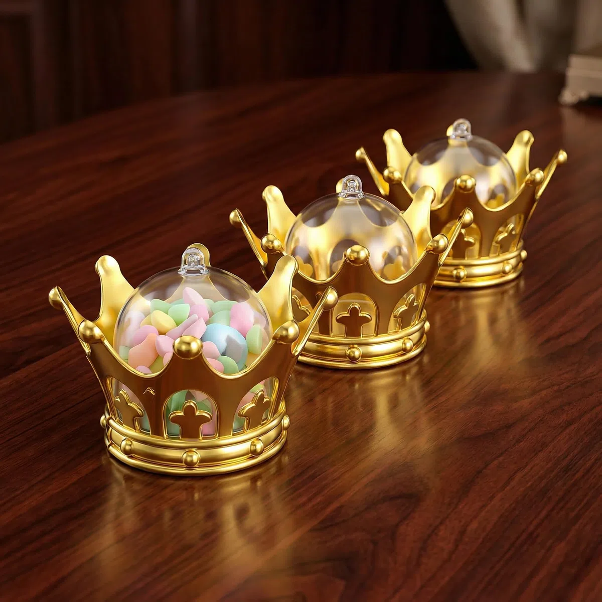 Scatole Porta Confetti a Forma di Corona 12 Pezzi Cupola per Feste a Tema Principessa, Shower e Addio al Nubilato Riempibili e Resistenti