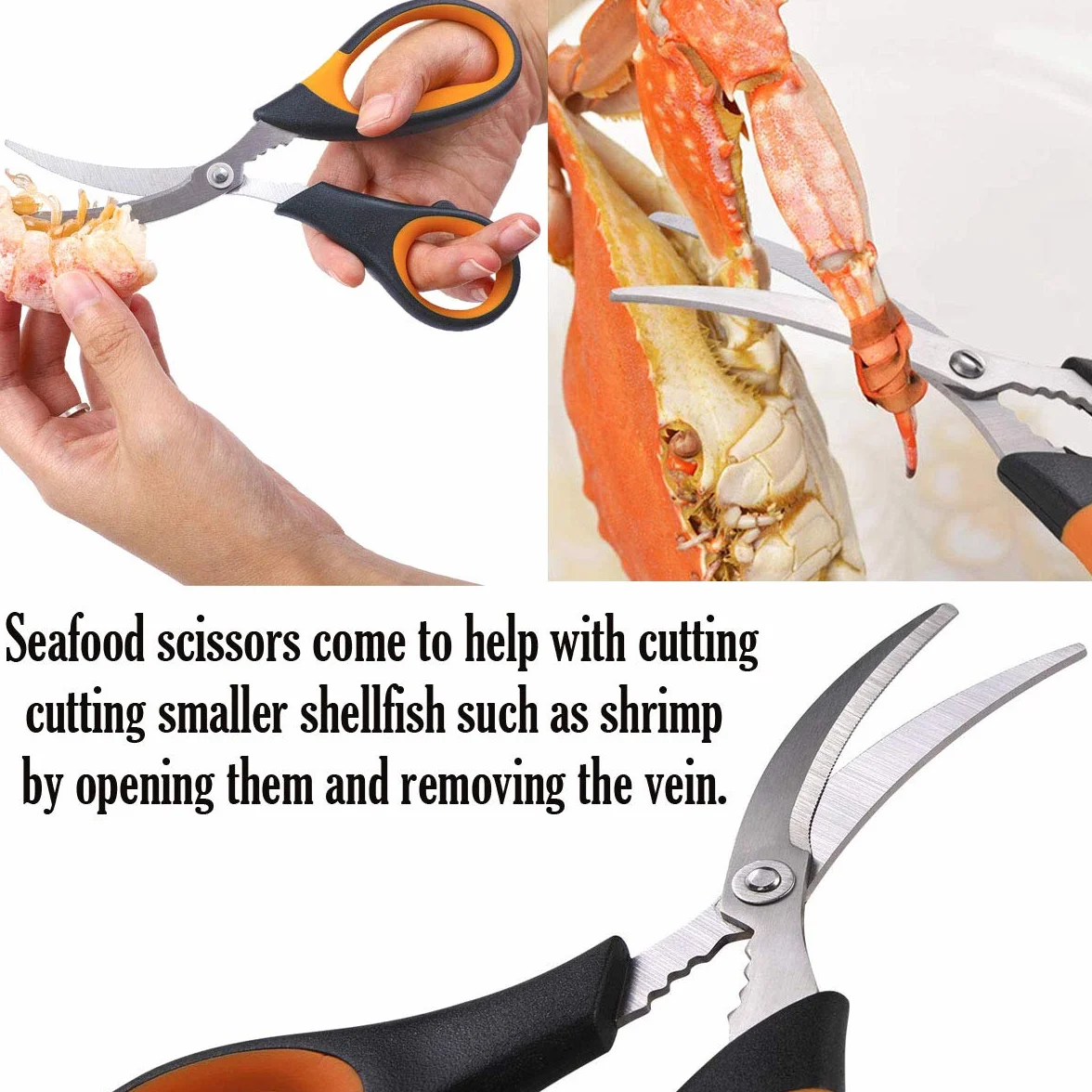 Artcome Set di strumenti per frutti di mare: 2 cracker per granchi, 2 sgusciatori per aragosta, 2 forchette per frutti di mare, 2 forchette larghe per granchi, 1 forbici per frutti di mare e 1