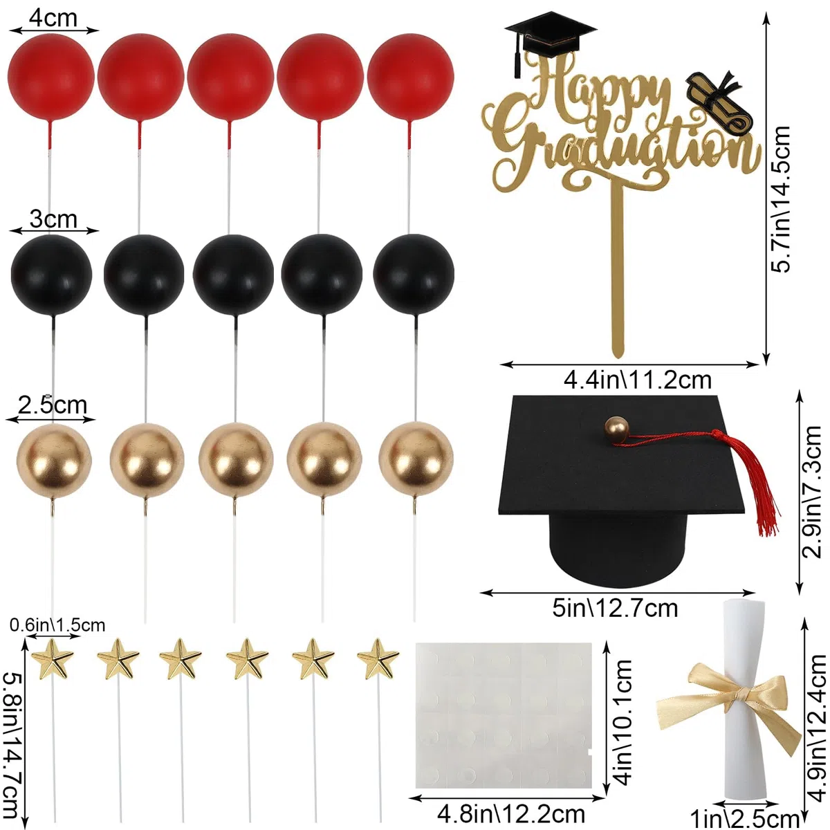 Cupcakes Toppers Laurea, 23 PCS Decorazione per Torta di Laurea, Torta Laureas Addobbi Gadget, Graduation Cake Topper, Decorazione di Torte a Tema, Laureas Decorazioni Festa (B)