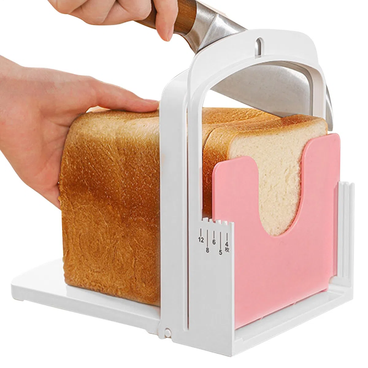 Guida per tagliare il pane – Strumento pieghevole per tagliare pane tostato per panini e bagel | Telaio in acciaio inossidabile con slot regolabili, strumento di precisione per affettare il pane