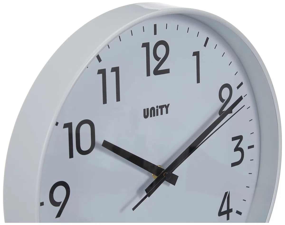 Unity Orologio da parete, Fradley, Silenzioso, Moderno, Bianco, 30 cm