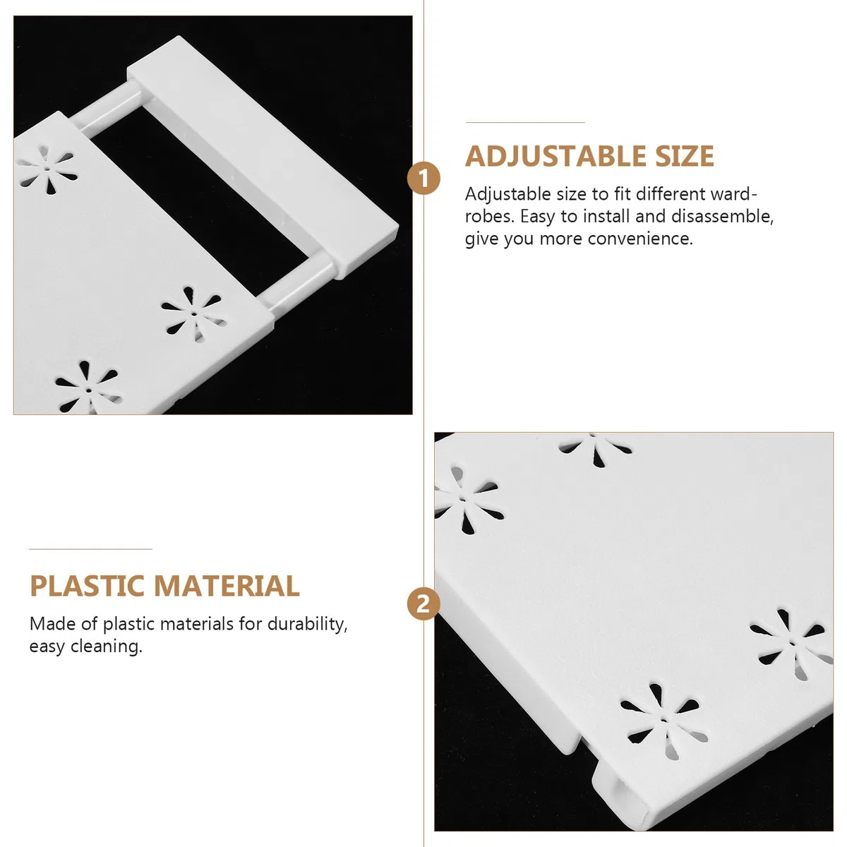 Ripiano Di Tensione Regolabile Per Armadio Scaffale Estensibile in Plastica Versatile Per Organizzazione Guardaroba Cucina Bagno
