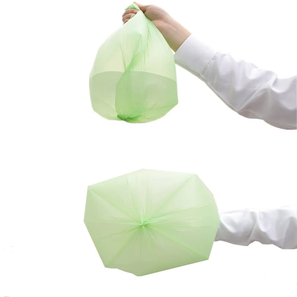 Sacchetti per pattumiera da 3-5L, 120 pezzi Sacchetti per rifiuti alimentari piccoli biodegradabili per casa, ufficio, giardino, bagno, cestino WC (Verde, 35 CM X 40 CM)