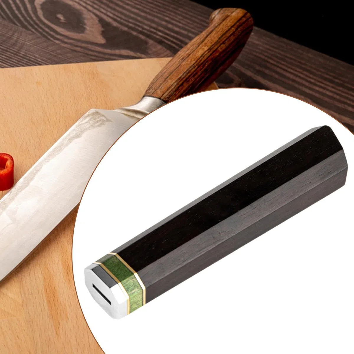 Manico per coltello da cucina giapponese Manico ottagonale Forniture artigianali di ricambio Accessori in legno Manico per coltello Sashimi, stile b