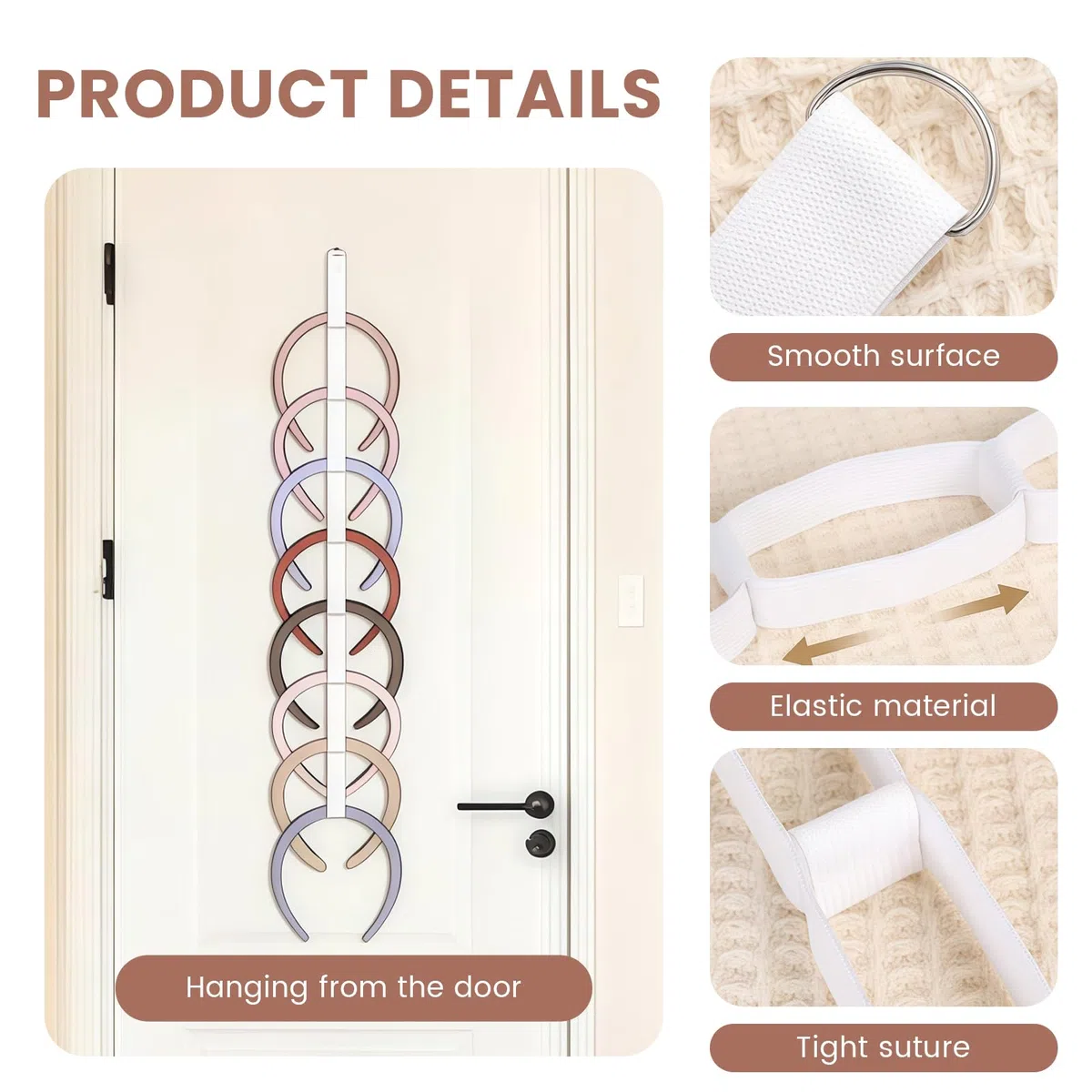 3 Pezzi Organizer per Fasce per Capelli per Ragazze, Esposizione Fermagli Elastici per Capelli, Organizer Bianco per Accessori per Capelli per Decorazione Camera da Letto e dormitorio