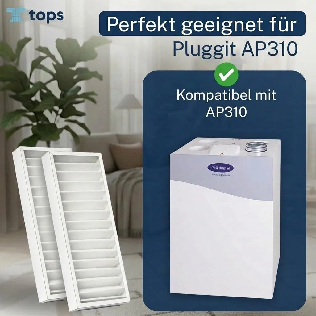 Tops Filtro per Pluggit AP310 | 4 filtri Pluggit G4 | Pluggit Filter AP310 | Sostituisce originale Pluggit APFG4-310 | Sistema di ventilazione KWL | 4 filtri G4 159 x 412 x 46 mm