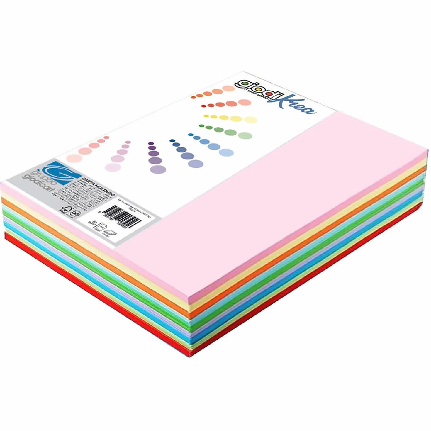 RISMA A3 CARTA GIODIKREA 80 GR 250 FOGLI 5 COLORI INTENSI