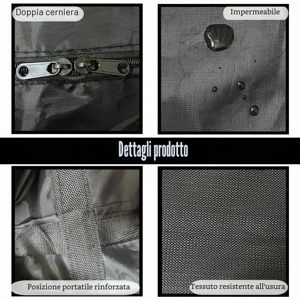 2 sacchetti grandi da 100 l con cerniera, sacchetti per traslochi, riporre vestiti, impermeabili, 80 x 48 x 25 cm