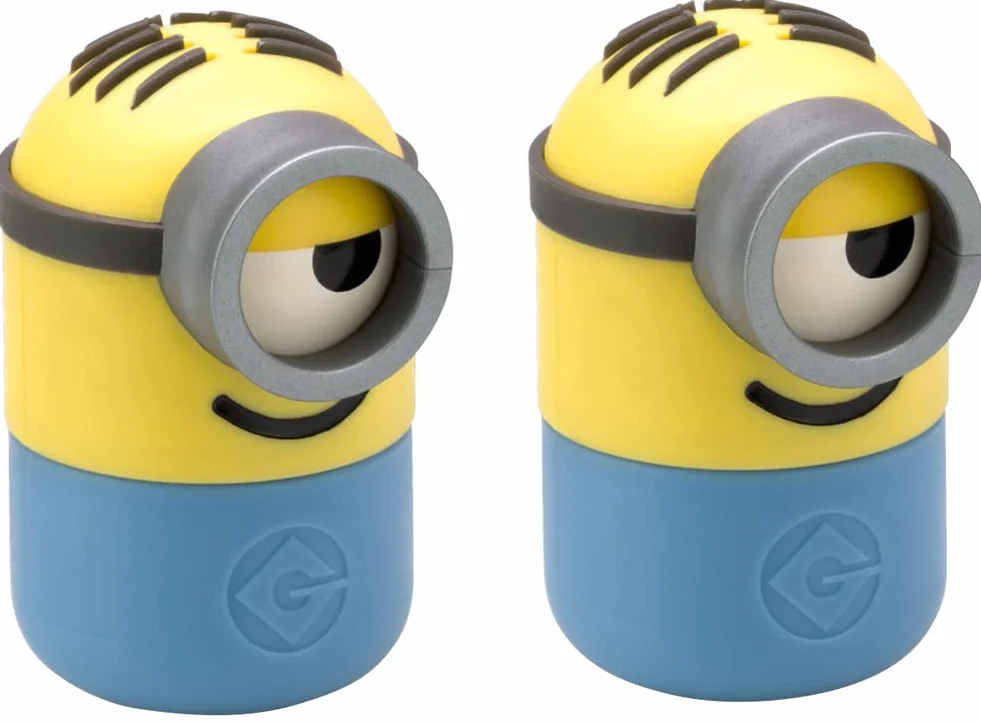 WMF Minions - Set di 2 pezzi, dai 3 anni in su, saliera e pepiera con meccanismo di ribaltamento, in plastica, senza bpa