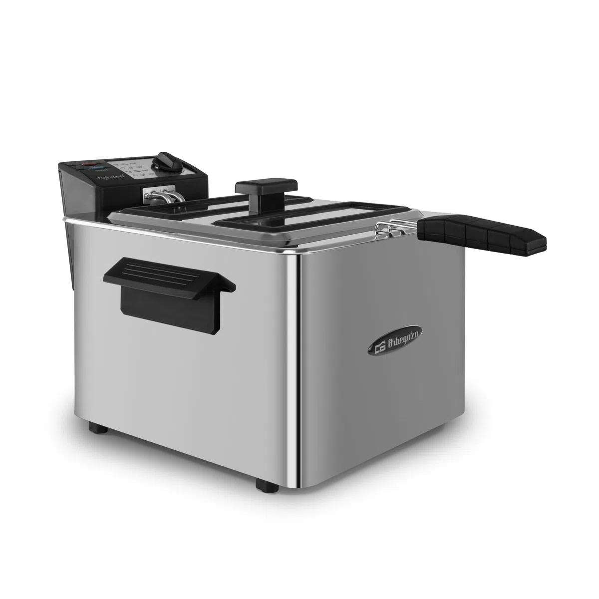 Orbegozo FDR 80 - Friggitrice professionale, 8 l, termostato regolabile, spie luminose, maniglia Cool-Touch, avvolgicavo, acciaio inossidabile, 3000 W